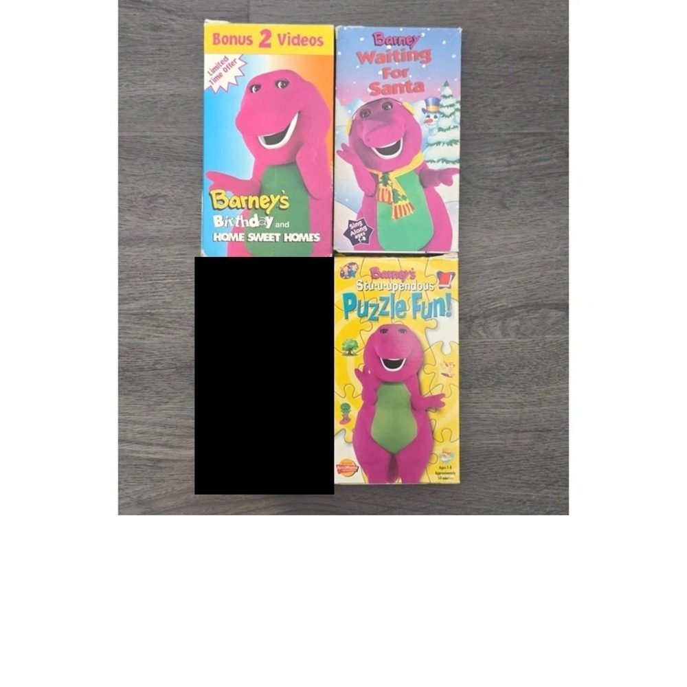 Vintage Barney the Dinosaur VHS Lot (4 Videos, White Tapes)